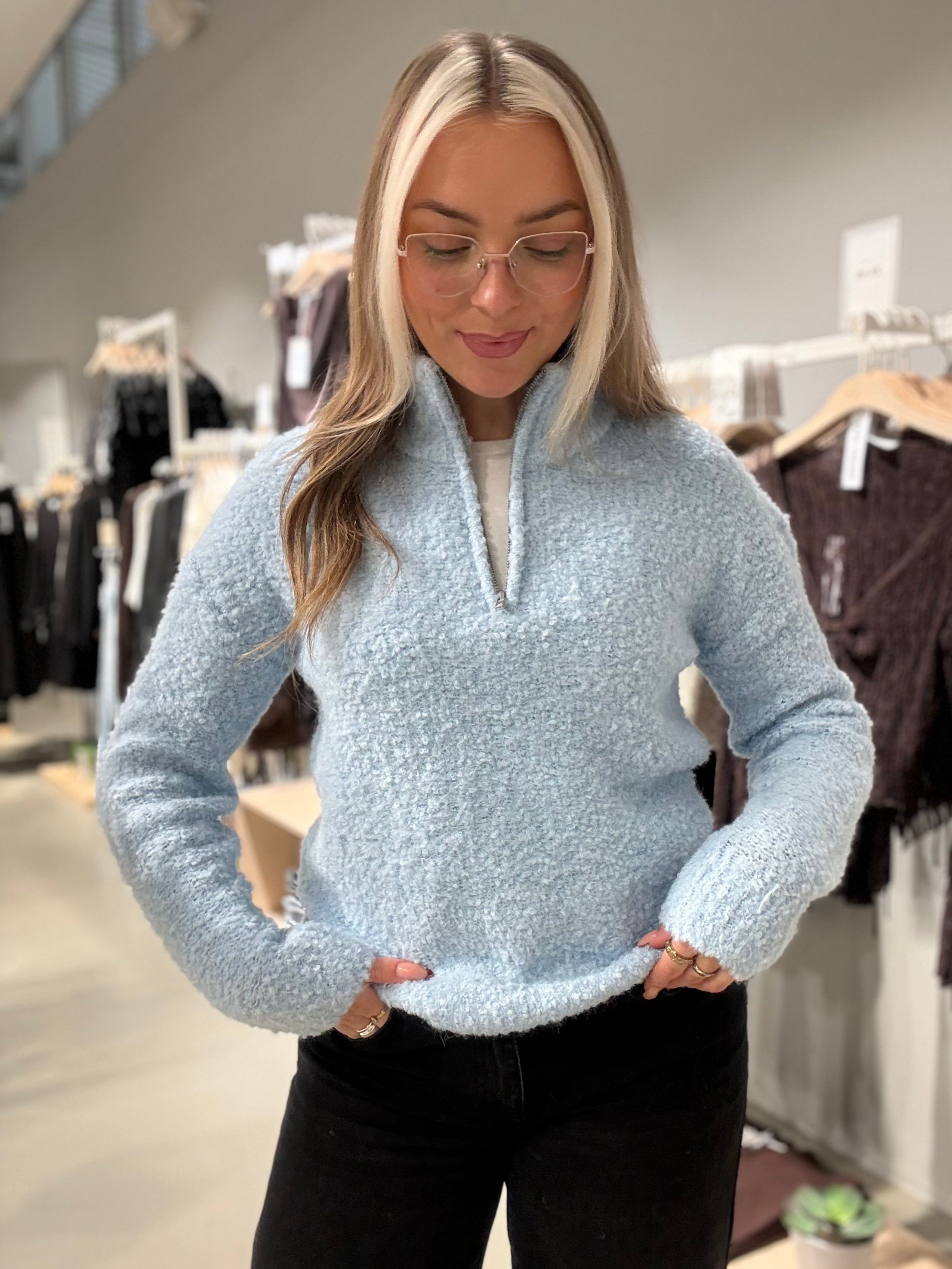 VIMUSANA Knitted Top - Skyway